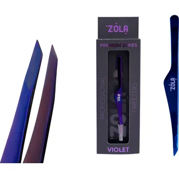 Péče o řasy a obočí ZOLA Professional Tweezers Premium Series pinzeta na obočí Barva: Fialová