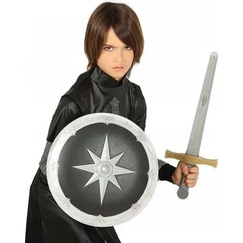 Karnevalový kostým SADA RYTÍŘE MEČ ŠTÍT STŘÍBRNÝ