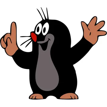 Samolepicí dekorace na vozidlo SAMOLEPKA Grafika na auto Krtka Krteček AHOJ Pohádka CARTOON 15x13 cm