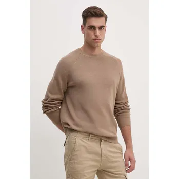 Pánský svetr Svetr z vlněné směsi BOSS 50519610 béžová 80X, vel. L