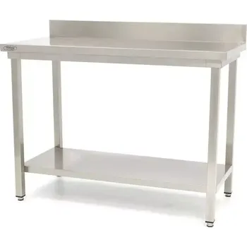 Dílenský stůl Maxima Nerezový stůl se zadní deskou - 200 x 60 cm - nastavitelná výška | 09300995