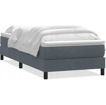 Postel Kontinentální postel tmavě šedá s matrací 213 x 80 x 25 cm