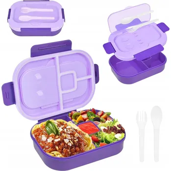 Svačinový box SVAČINOVÝ BOX LUNCHBOX BOX BENTO PRO DÍTĚ SE 4 PŘIHRÁDKAMI 1300 ML