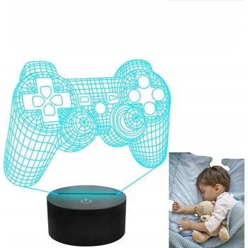 Lampička Noční Lampa Stolní 3D LED Lampa Ovladač her Herní Světlo