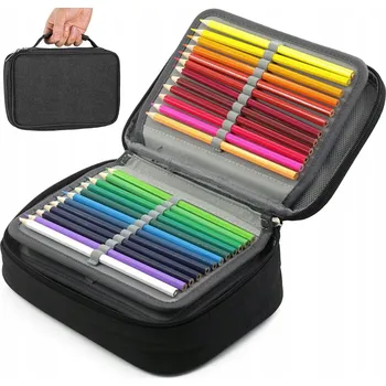 Penál VELKÝ VÍCEÚČELOVÝ PENÁL POUZDRO ČTYŘKOMOROVÝ ŠKOLNÍ