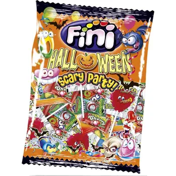 Cukrovinka Fini Halloween Scary Party Mix kombinace strašidelných Halloweenských žvýkaček a bonbónů 180g