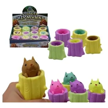 Vánoční dekorace Mačkací veverka barevná