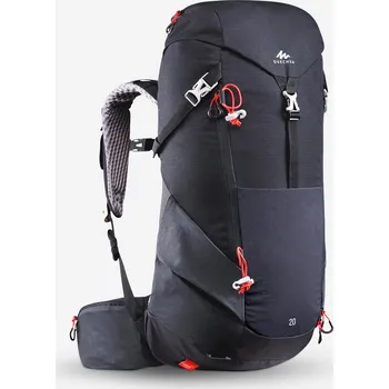 Sportovní taška QUECHUA Turistický batoh MH 500 20 l S ČERNÁ|ŠEDÁ