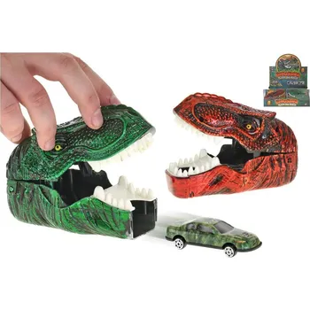 autíčko M.T. Auto vystřelovací z dinosauří hlavy 7 cm kov volný chod