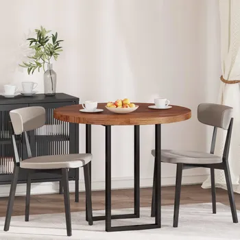 Konferenční stolek vidaXL Deska stolu Světle hnědá Ø 90 x 4 cm Masivní dubové dřevo [42016019]