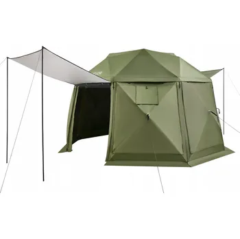 Zahradní altán Zahradní Pavilon 3,96x3,96 m, 13-Stranný Sferický Rozkládací Pavilon, Zelený