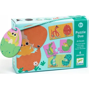 Puzzle Puzzle Djeco 24 dílků Djeco: Puzzle duo ZÁBAVNÁ VEJCE