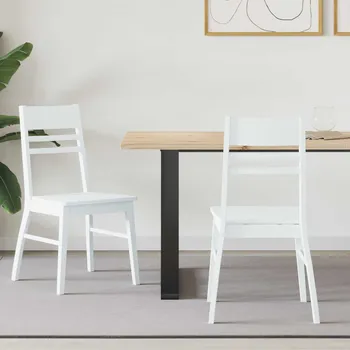 Jídelní židle 2 pcs Bílá 43 x 54 x 89 cm Masivní gumové dřevo