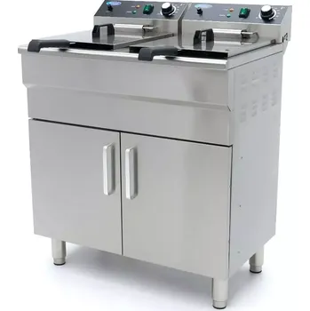 fritéza Maxima Fritéza - 2 x 16 l - 2 koše - s vypouštěcím kohoutem a stojanem - 230 V | 09365158