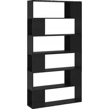 Knihovna Regál na knihy, černý, s přihrádkami, 100 x 24 x 188 cm
