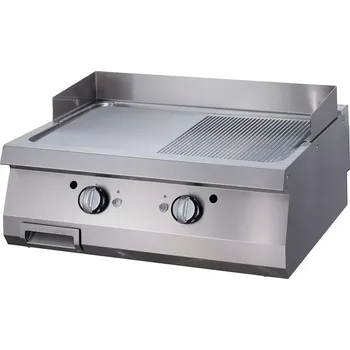 Kuchyňský gril Maxima Grilovací deska Premium 1/2 s drážkami - plynová - dvojitá jednotka - hloubka 90 cm | 09398571