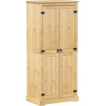 Šatní skříň Skříň Corona z masivního borovicového dřeva, medově hnědá, 76x50x170 cm