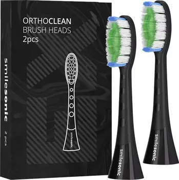 Péče o chrup Náhradní Hlavice pro kartáček Smilesonic OrthoClean Black, ortodontické, 2 ks