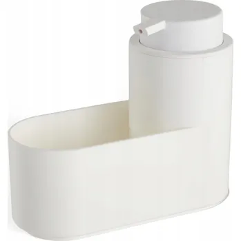 Dávkovač mýdla DÁVKOVAČ NA TEKUTINY S MÍSTEM PRO HOUBIČKU PLAST 300 ML BÍLÝ