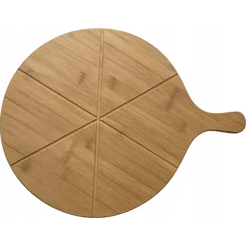Kuchyňské prkénko PRKÉNKO NA KRÁJENÍ A SERÍROVÁNÍ PIZZY, SÝRŮ, UZENIN Z BAMBUSU 33 x 43 cm