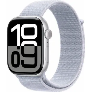 Chytré hodinky Apple Watch Series 10 GPS + Cellular, 42mm stříbrné hliníkové pouzdro se sportovním páskem Blue Cloud