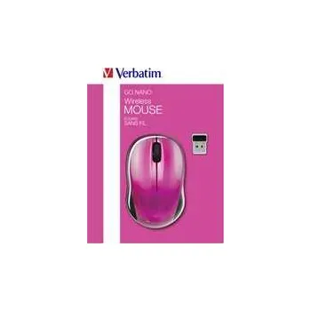Verbatim Myš Go Nano 49043, 1600DPI, 2.4 [GHz], optická, 3tl., 1 kolečko, bezdrátová, růž,rychlé dodání