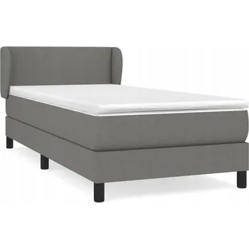 Postel Kontinentální postel tmavě šedá 203 x 83 x 78/88 cm s matrací 80 x 200 x