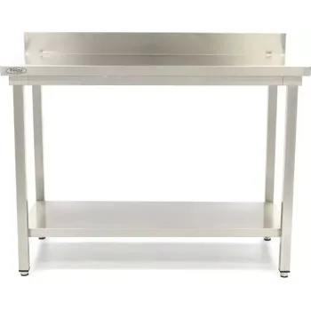 Dílenský stůl Maxima Nerezový stůl se zadní deskou - 60 x 70 cm - nastavitelná výška | 09364024