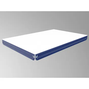 Dílenský regál Patro k regálu Biedrax 50 x 90 cm, modré, police bílé lamino 12mm, nosnost 300 kg