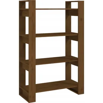 Knihovna Regál na knihy z masivního borovicového dřeva 80 x 35 x 125 cm medově hnědý