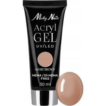 Lak na nehty MollyLac Polygel Light Brown 30 ml modelovací akrygel