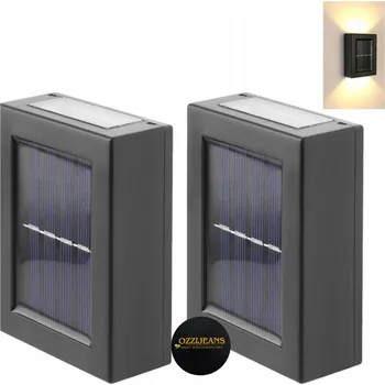 Venkovní osvětlení 2X LED SOLÁRNÍ SVĚTLO NÁSTĚNNÉ ZAHRADNÍ SVÍTIDLO S ČIDLEM FASÁDA ZAHRADA