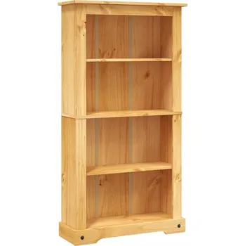 Knihovna Dřevěný regál Corona hnědý 80 x 29 x 150 cm se 4 policemi