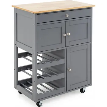 Komoda KUCHYŇSKÝ VOZÍK OSTROV SKŘÍŇKA KOMODA NA KOLEČKÁCH