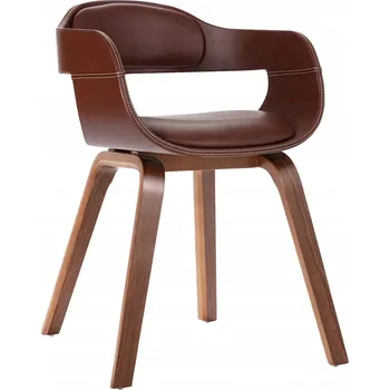 Jídelní židle Hnědá jídelní židle čalouněná umělou kůží 49 x 51 x 70 cm