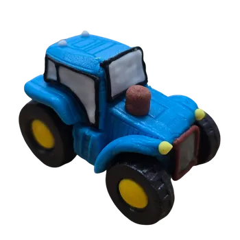 Jedlá dekorace na dort K Decor Traktor modrý – jedlá cukrová figurka na dort, 3D (5 cm)