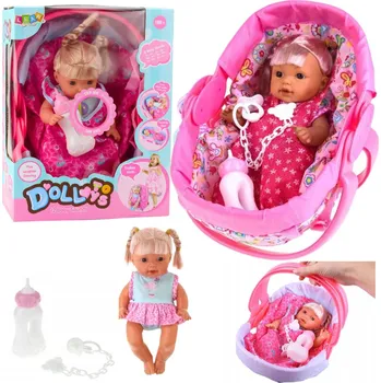 Panenka LEAN Toys Panenka miminko v nosítku Lahvička Dudlík Mluví Žvatlá Čůrá