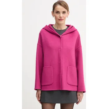 Dámský kabát Kabát s příměsí vlny United Colors of Benetton 28F7DN08M růžová 43X, vel. XL