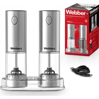 Stolování Webber Elektrický mlýnek 60 g stříbrný 2 ks