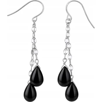 Náušnice Stříbrné visací náušnice s turmalínem, stříbro o ryzosti 925