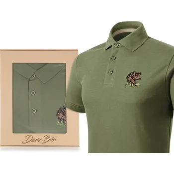 Lovecká polokošile khaki s výšivkou KANEC v dárkové krabičce - vel XL