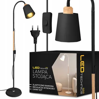 Stojací lampa Stojací lampa LEDTechnics černá 170 cm, patice E27, 20 W