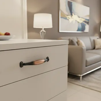 Nábytkové kování Interex Úchytka RHEA / Antracit - měď 96 mm