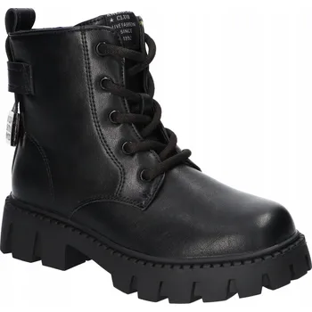 Dámská obuv AMERICAN XD170 ZATEPLENÉ KOTNÍKOVÉ BOTY KOTNÍKOVÉ BOTY GLÁNY MARTENSY ZIMNÍ BOTY ČERNÉ 34