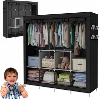 Šatní skříň SKŘÍŇ SKLÁDACÍ ŠATNÍ VĚŠÁK NA OBLEČENÍ VELKÁ