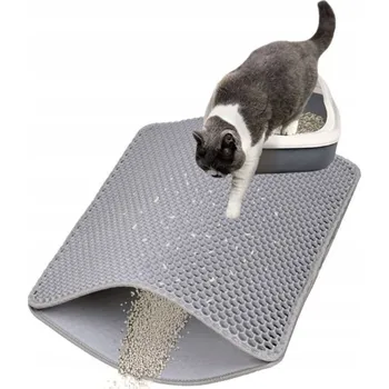 Rohožka PODLOŽKA POD ZÁCHODOVÁ ROHOŽKA PRO KOČKY ŠEDÁ VODĚODOLNÁ PODLOŽKA 61x38 cm