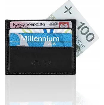 Peněženka Solier pánská peněženka z pravé kůže černá - muž