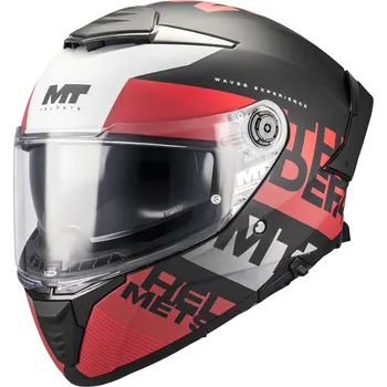 Helma na motorku MT Helmets Integrální helma na motorku MT Thunder 4 SV Waves B5 matná černo-červená XL