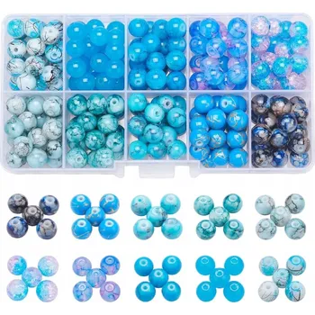 Dětské navlékací korálky Korálky na výrobu náramků 8 mm, sada 200 ks