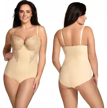 Dámské spodní prádlo Vivisence 6001 béžové krajkové zeštíhlující body 75G BODY